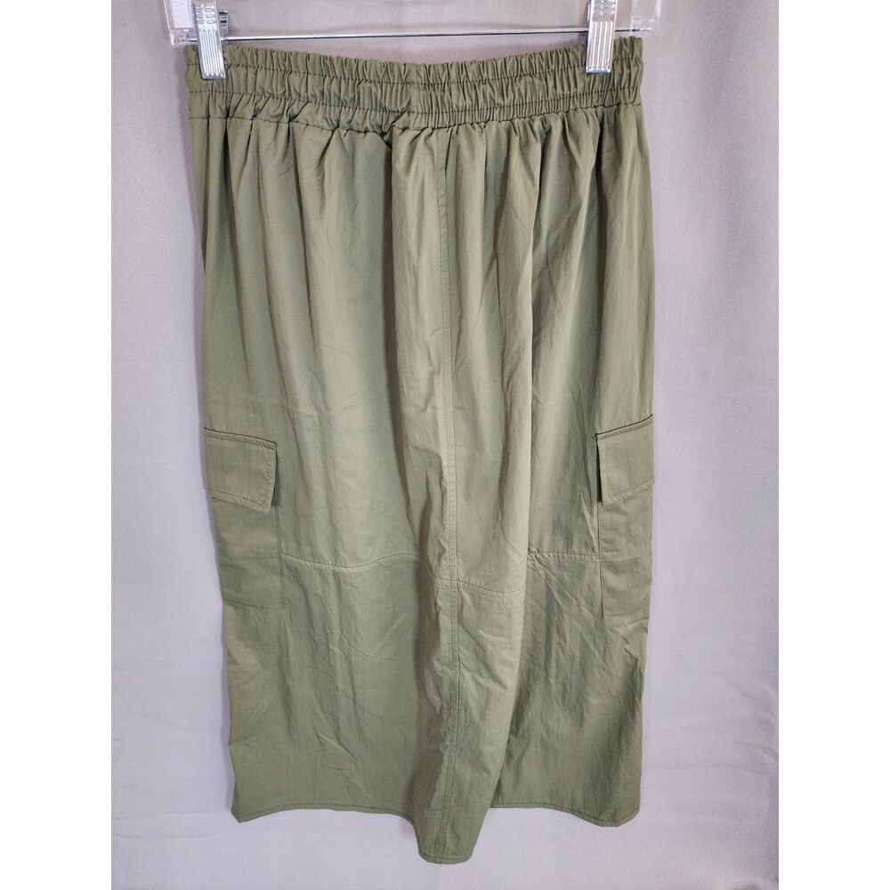 Galita Women's Olive Cargo Skirt-Pant with Elastic Drawstring Waist